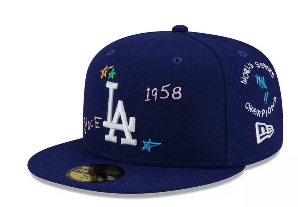 MLB × New Era 7 1/2 new era la dodgers scribble hat fitted